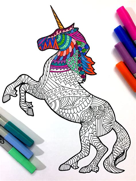 Funster crossword puzzle book for adults free pdf. Unicorn - PDF Zentangle Coloring Page | Dibujos, Dibujos ...