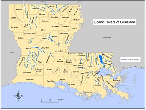 Map Of Louisiana Rivers Carolina Map