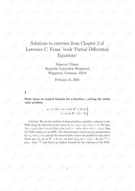 Solutions Evans Partial Differential Equations Pdf Evans Csdn