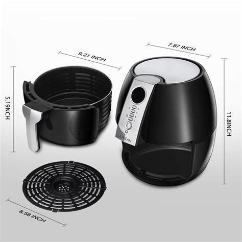 ultrean fryer air recipes cookbook airfryer plus screen clean quarts roaster programmable lcd easily oil detachable scratch frying pot anti