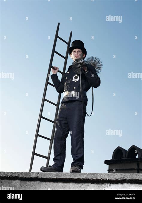 Germany Chimney Sweep With Broom And Ladder Stock Photo Alamy