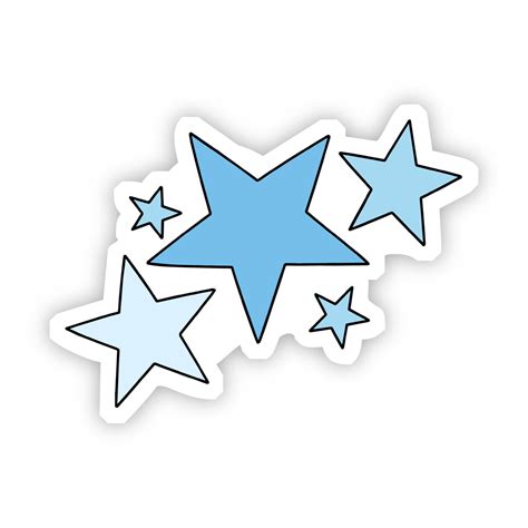 Blue Stars Aesthetic Sticker Aesthetic Stickers Preppy Stickers