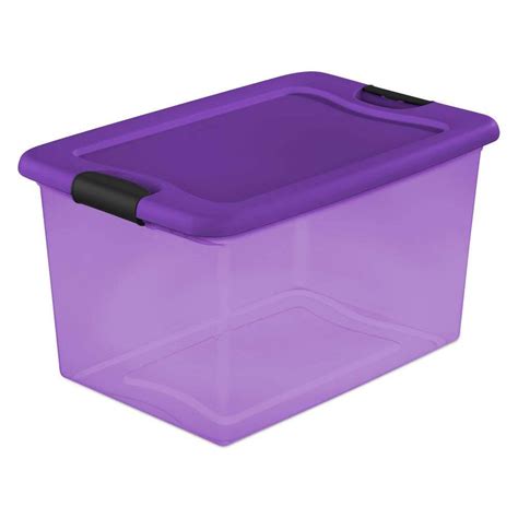 Sterilite 64 Quart Latching Plastic Storage Container Bin In Purple 12