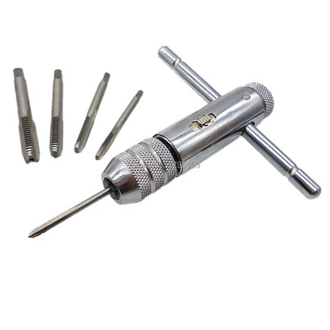 5pc Hss Hand Screw Thread Metric Plug Tap Drill Set M3 M4 M5 M6 M8 With