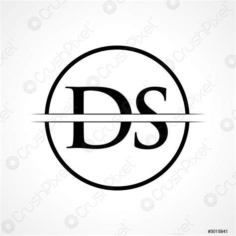 Initial Ds Letter Logo Design Vector Template With Black Color Stock