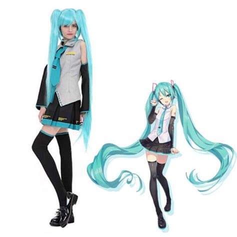 Anime Hatsune Miku Vocaloid Hatsune Cosplay Costume Uniform Dress Party