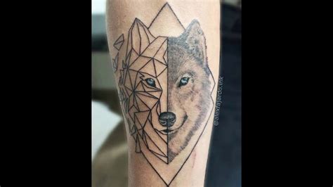 Half Geometric Wolf Tattoo Time Lapse Youtube