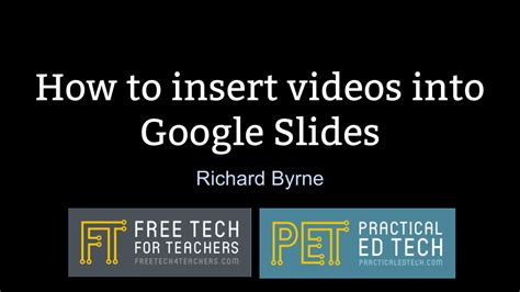 This tutorial will show you how to insert a youtube video into a google presentation and how to embed that presentation into google sites. Practical Ed Tech Tip of the Week - Insert Videos Into ...