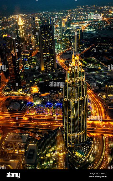 A Night View Of Dubai From The Observation Deck Of The Burj Khalifa