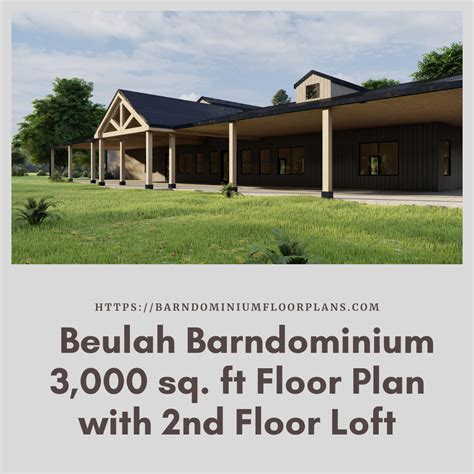 Beulah Barndominium 3000 Sq Ft Floor Plan With Second Floor Loft