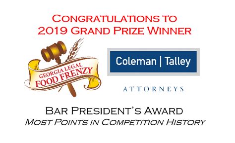 Coleman Talley Llp Wins Th Consecutive Georgia Legal Food Frenzy With Record Breaking Point Total