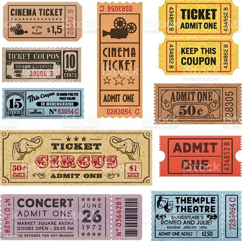 Grunge Tickets Collection 1 Stock Illustration - Download ...
