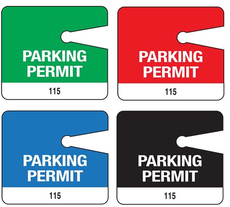 Stock Numbered Rearview Mirror Parking Permit Hanging Tags 3 12x4