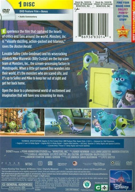 monsters inc dvd 2001 dvd empire