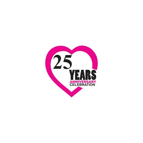 25 Anniversary Celebration Simple Logo With Heart Design 11890487