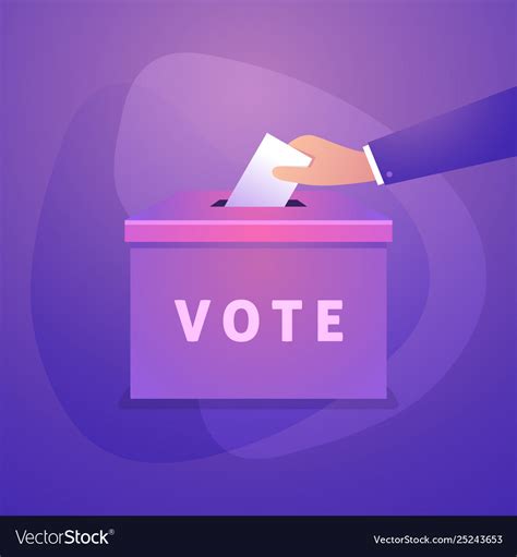 Hand Puts Vote Bulletin Into Vote Box Royalty Free Vector