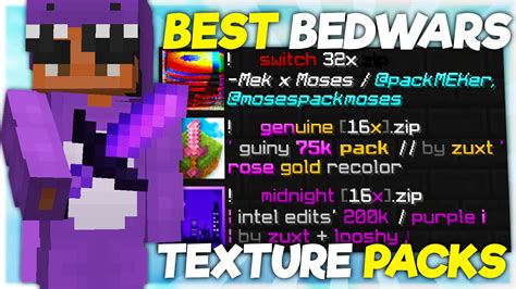 The Best Texture Packs For Hypixel Bedwars 189 Fps Boost Youtube