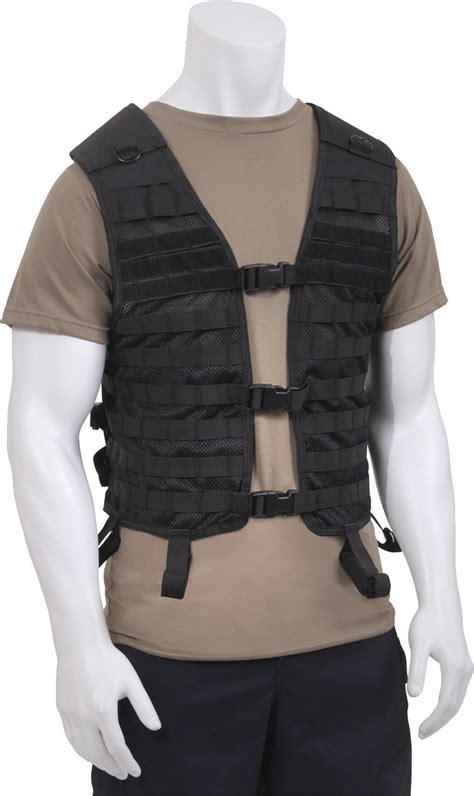 Black Military Molle Adjustable Lightweight Mesh Tactical Utility Vest
