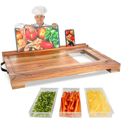 Buy Hultzzzy Extra Large Acacia Wood Cutting Board 4 Piece Set