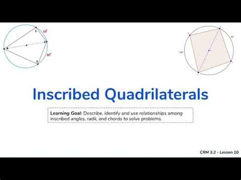 There are many proofs possible, but you might want to use the fact that the endpoints of the chord, the center of the circle and the intersection of the two tangents also form a cyclic quadrilateral and the ordinary inscribed angle theorem gives the. Circle Geometry - Inscribed Quadrilaterals - YouTube