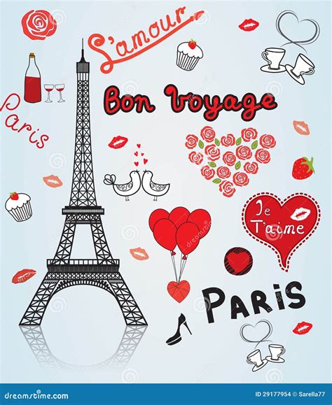 Paris France Love Stock Vector Illustration Of Honeymoon 29177954