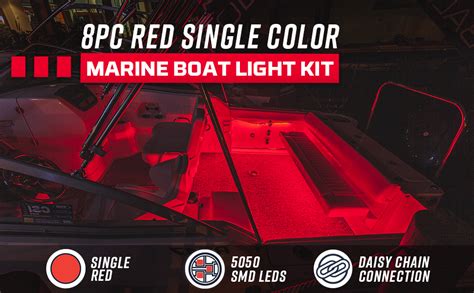 Ledglow 8pc Red Led Boat Marine Deck Under Gunnel And Cabin