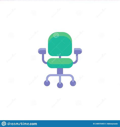 Office Chair Flat Icon Stock Illustration Illustration Of Sign 248970403