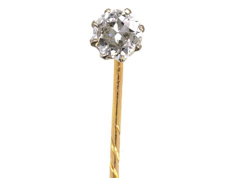 Edwardian Single Stone Diamond Tie Pin The Antique Jewellery Company