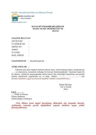 We did not find results for: Hatsu Dilekçe Örneği : Yeni Abonelik-Adres Değişikliği ...