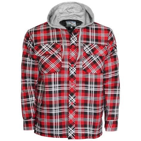 Mens Check Lumberjack Padded Shirt Thick Quilted Warm Winter Work Shirt