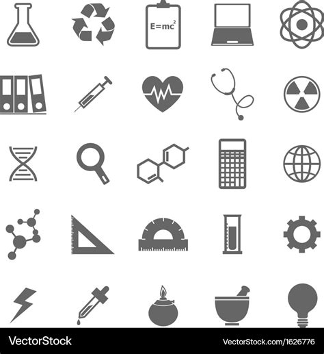 Science Icons On White Background Royalty Free Vector Image