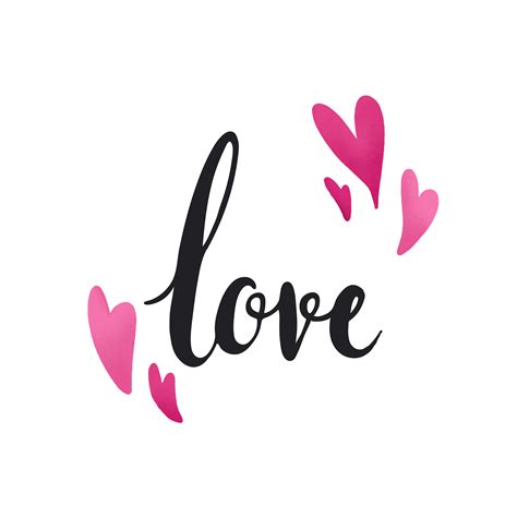 Love Typography Decorated With Hearts Vector Download Free Vectors