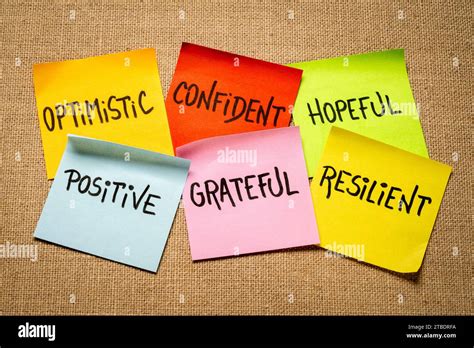 inspirational power words - optimistic, confident, hopeful, positive