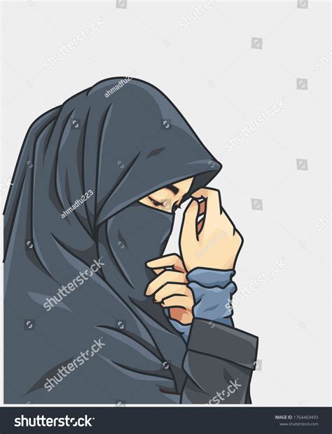 Girl Hijab Shy Think About Life Stock Illustration 1764469493 Shutterstock