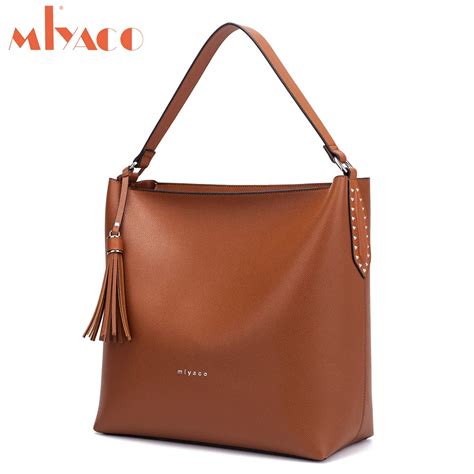 Miyaco Bucket Bag For Women Handbag Leather Shoulder Bags Casual Hobo