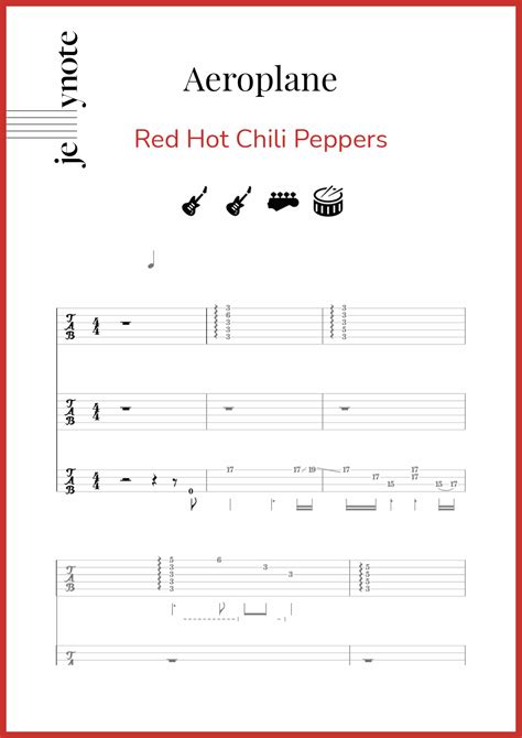 Red Hot Chili Peppers Aeroplane Guitar And Bass Sheet Music Jellynote