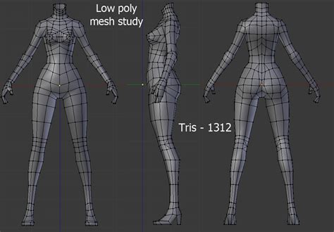 3d Female Model Lowpoly