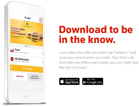 Mobile order & pay available at participating mcdonald's. Free McDonald's Sandwich Just for Downloading Free App ...