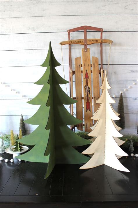 Wooden Trees Large Wood Trees Christmas Decor Holiday Etsy In
