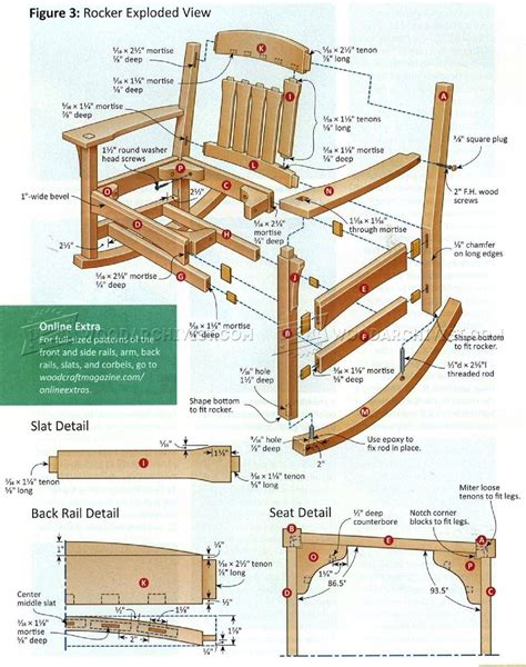 Arts And Crafts Rocking Chair Plan • Woodarchivist