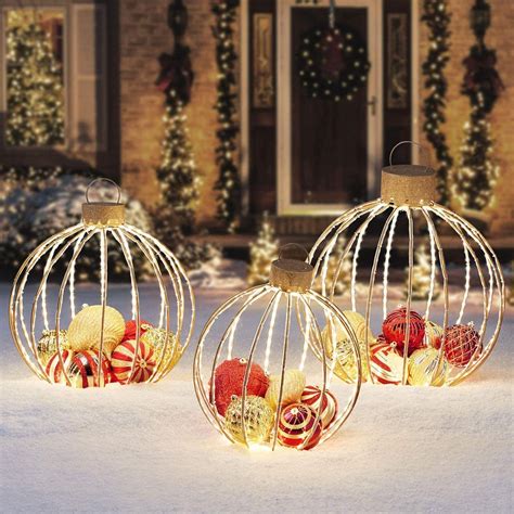 Led Christmas Holiday Lighted Twinkling Pcs Oversize Ornaments Large
