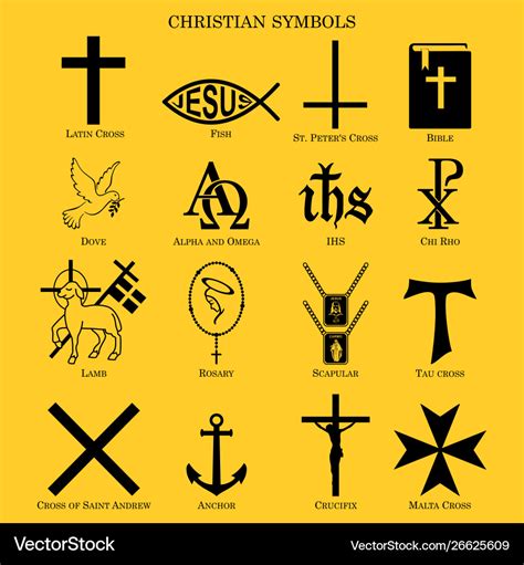 Christian Symbols Royalty Free Vector Image Vectorstock
