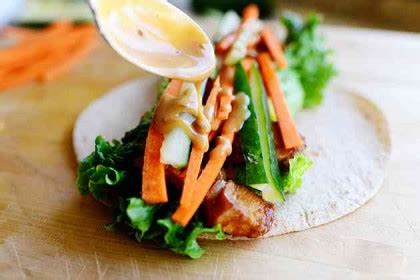 First, her buffalo chicken burgers are. Thai Chicken Wraps | The Pioneer Woman