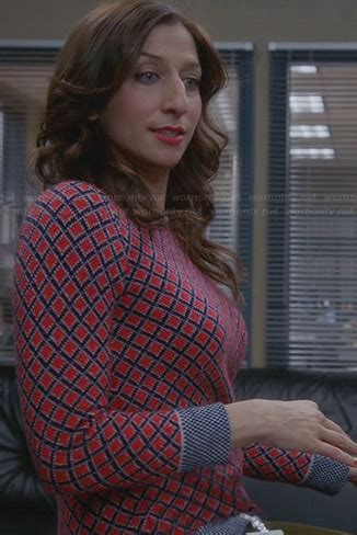 Wornontv Ginas Red Check Sweater On Brooklyn Nine Nine Chelsea Peretti Clothes And