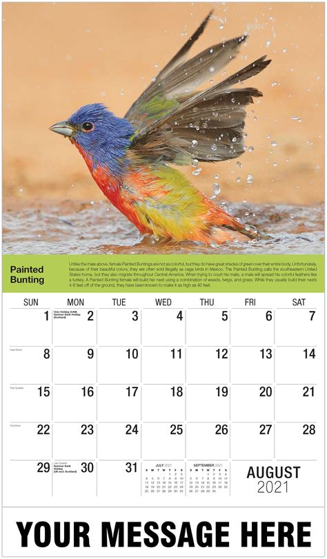 2021 Business Promotion Calendar Garden Song Birds