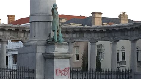 Racist Spray Painted On Jefferson Davis Statue In Richmond Wset