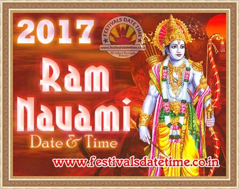 In several temples, sriramanavami is celebrated for nine days. 2017 Ram Navami Date & Time, राम नवमी 2017 तारीख व समय ...