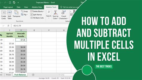 How To Add And Subtract Multiple Cells In Excel The Best Tricks