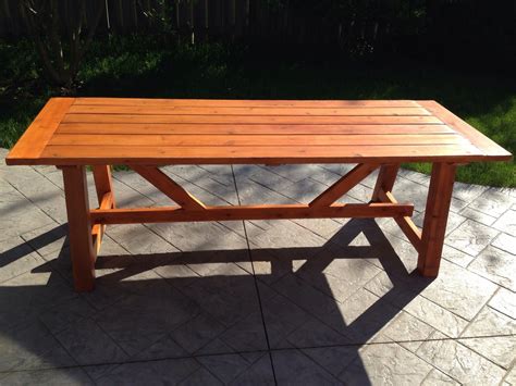 Cedar folding picnic patio table and bench. Ana White | 4x4 Truss beam/Providence altered outdoor table - DIY Projects