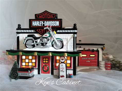 Department 56 Harley Davidson Motorcycle Shop In Etsy Man Cave